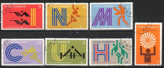 Спорт Олимпиада в Мюнхене Куба 1972 год серия из 7 марок