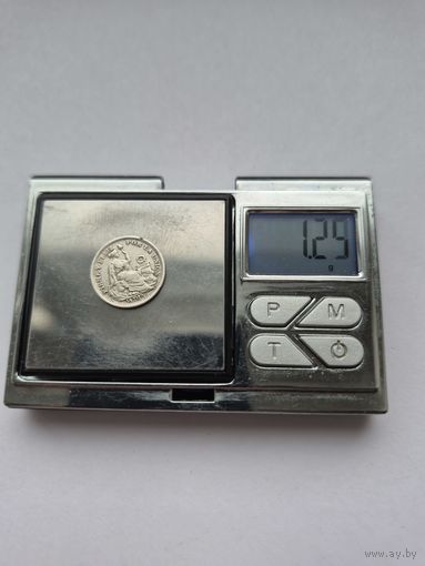 1/2 динеро Перу 1900 года, Республика Перу (1863 - 1917). Серебро 900 пробы. L45551.
