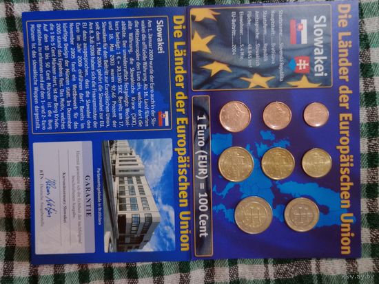 Словакия 2009 евро набор монет UNC