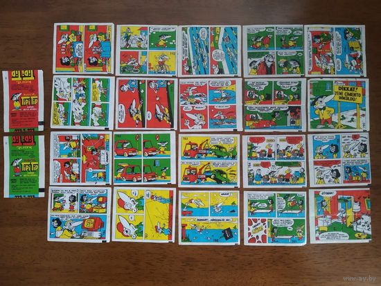 Вкладыши от жвачки Tipi Tip 12 серия полная коллекция 100шт!!