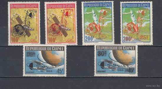 Космос. Гвинея. 1965. 6 марок с надпечатками. Michel N 523-530 (7,1 е)