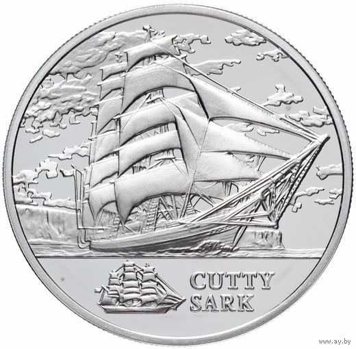 Катти Сарк (Сutty Sark). Парусники. 20 рублей. Серебро