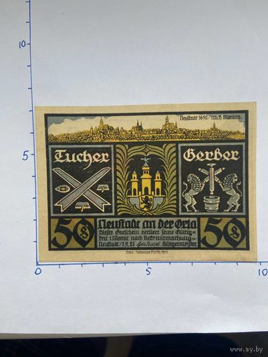 Нодгельд 50 пфеннигов Ньюштадт. Веймарская республика - 0202