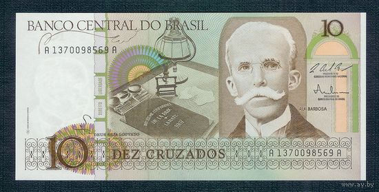 Бразилия 10 Крузадо 1986 год, UNC