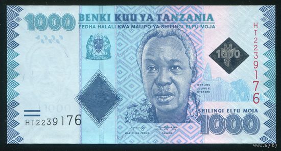 Танзания 1000 шиллингов 2019 г. P41c. Серия HT. UNC