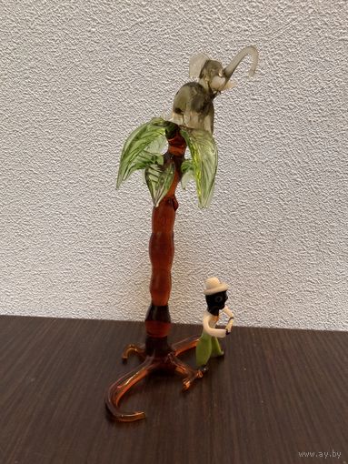 Коллекционная винтажная стеклянная фигурка, выполненная в технике художественного стекла Lauscha, Германия