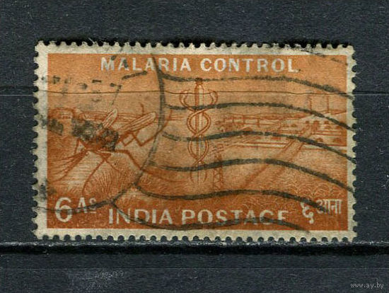 Индия - 1955 - Малярия 6А - [Mi.245] - 1 марка. Гашеная.  (Лот 23HU)-TG3P19
