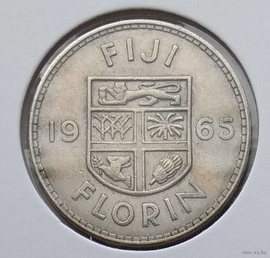 Фиджи 1 флорин 1965 г. В холдере