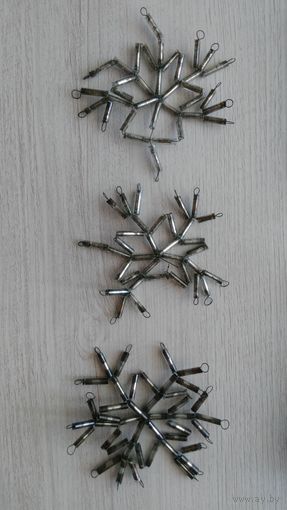 Елочные игрушки ссср, снежинки из стекляруса