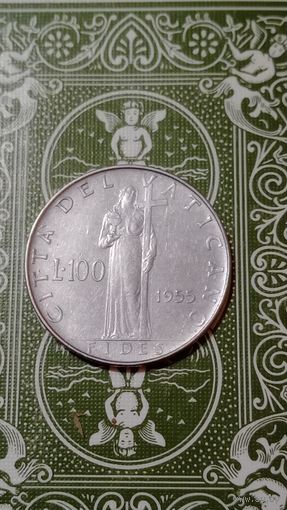 Ватикан 100 лир 1955