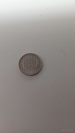ФИНЛЯНДИЯ 200 марок 1957 год