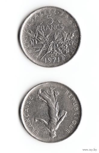 5 франков Франция 1971 год