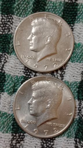 США пол доллара 1972