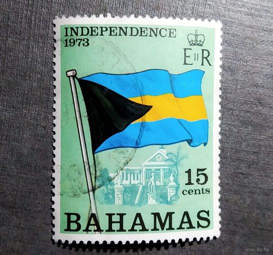 Марка Багамы 1973 год Новый флаг Дом правительства