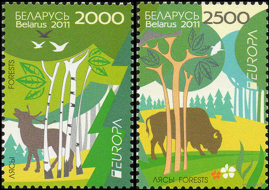 Леса EUROPA Беларусь 2011 год (879-880) серия из 2-х марок