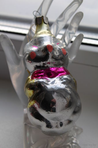 Винтажная стеклянная игрушка "Крот"