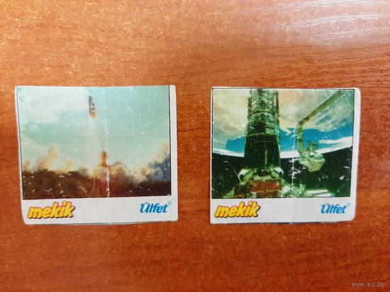 Редкие Вкладыши Mekik Ulfet Космос. Состояние хорошее. 2 шт.