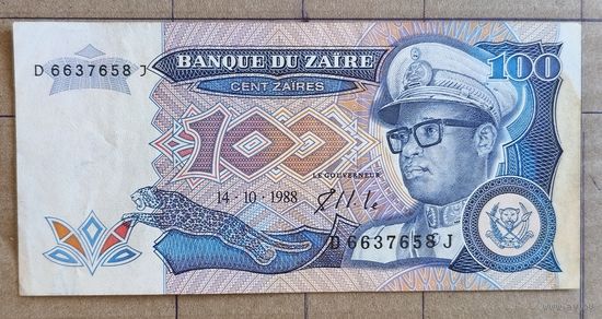 Заир (Конго ДР) 100 заиров 1988 г., P:33, Пдпс.:7