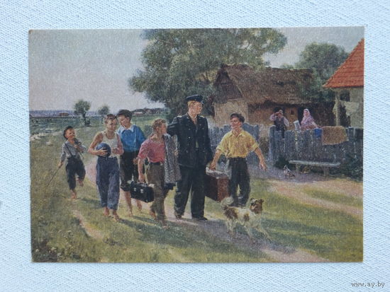Савин соцреализм живопись  10х15 см