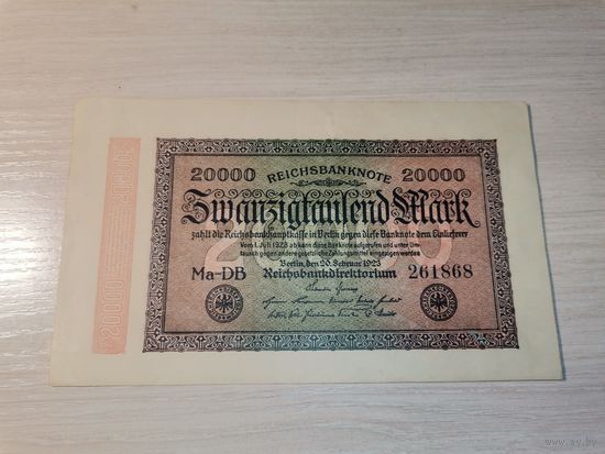 20 000  марок 1923 года, Германия.