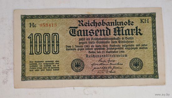 1922 год Германия 1000 марок
