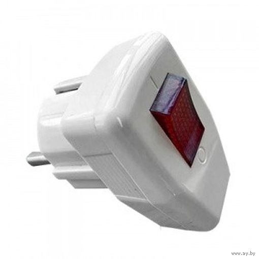 Вилка угловая с выключателем с/з 16А 250В, Ecola