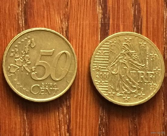 Франция, 50 евроцентов 2001