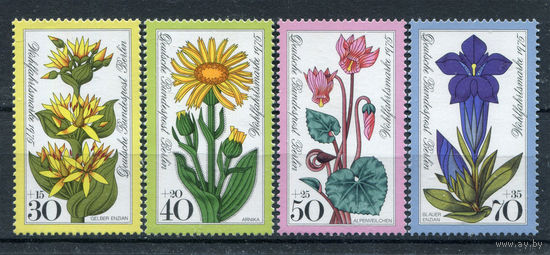 Берлин - 1975г. - Альпийские цветы - полная серия, MNH с пузырьками на клее и отпечатками [Mi 510-513] - 4 марки
