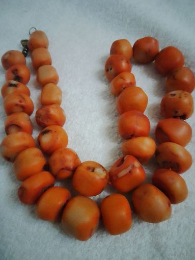 Бусы 75 старые коралл натуральный крупный