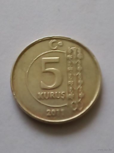 Турция 5 куруш 2011 г.