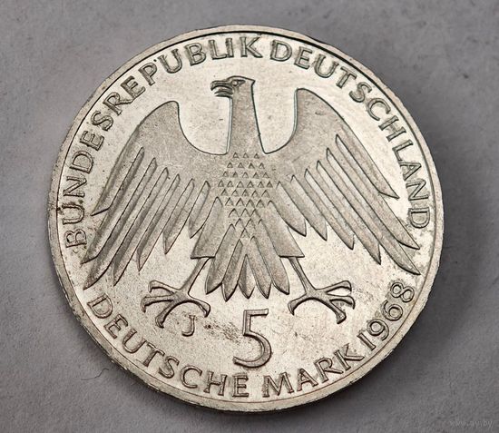 1968 год 5 марок Германия  серебро