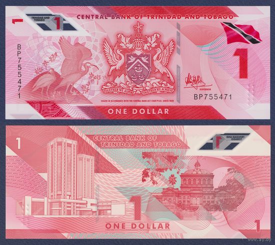 Тринидад и Тобаго, 1 доллар 2020 г., P-W60 (BP, полимер), UNC