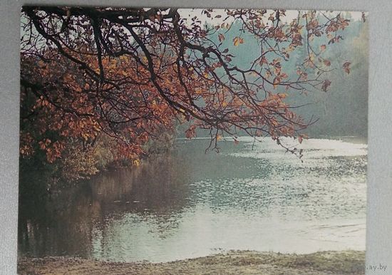 Открытка ..осень.. миниформат. 1985 г. Чистая