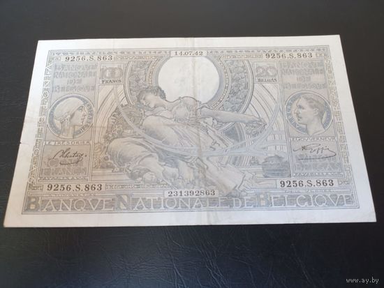 100 франков 1942 Бельгия