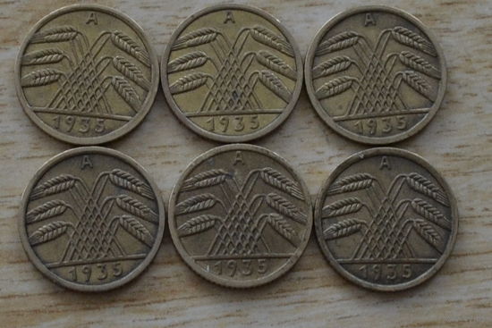 Германия 5 пфеннигов 1935 А- Берлин