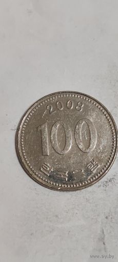Корея 100 вон 2008