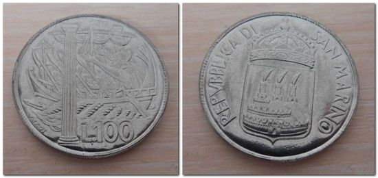 100 лир Сан-Марино 1973 года - из коллекции