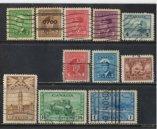 GB Доминион Канада 1942 GVI Участие Канады во 2 МВ Стандарт #216-24.226,229