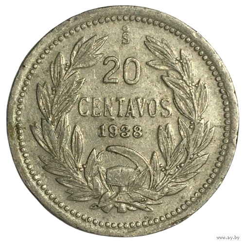 Чили 20 сентаво, 1938