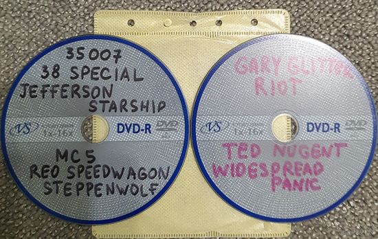 DVD MP3 дискография - 38 SPECIAL, 35007, JEFFERSON STARSHIP, MC5, REO SPEEDWAGON, STEPPENWOLF, Gary GLITTER, RIOT, Ted NUGENT, WIDESPREAD PANIC  - 2 DVD