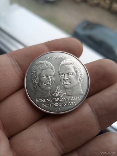 Швеция 50 крон, 1976 Свадьба Короля Карла XVI Густава и Королевы Сильвии UNC