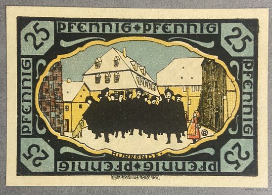 Нотгельд 25 пфеннигов 1921 год. Пёсснек. Веймарская республика