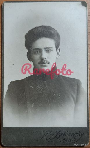 1907 Визит-портрет юноша типаж ретро студийное фото фотограф Бродовский