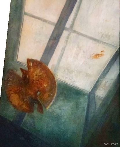 Картина авторская холст масло зима пейзаж большая