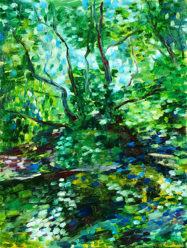 А. Серпин. Бирюзовый блеск. Река Ислочь. 2026. х.м. 40х30