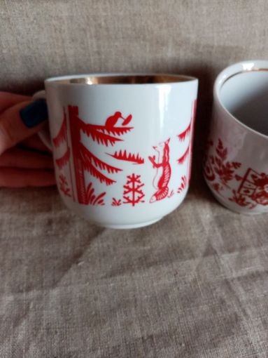 Детские чашки с рисунком из сказки Полонне, Вербилки СССР