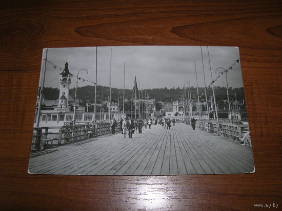 Сопот Польша Пирс 1960 год Спецгашение 100 лет польской марке Подписана прошла почту Марка