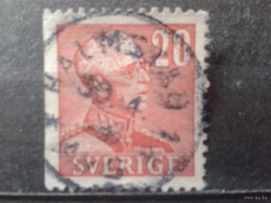 Швеция 1939 Король Густав 5 перф. с 3-х сторон 20 оре
