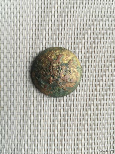 Пуговица Орел на якорях, остатки позолоты с рубля!