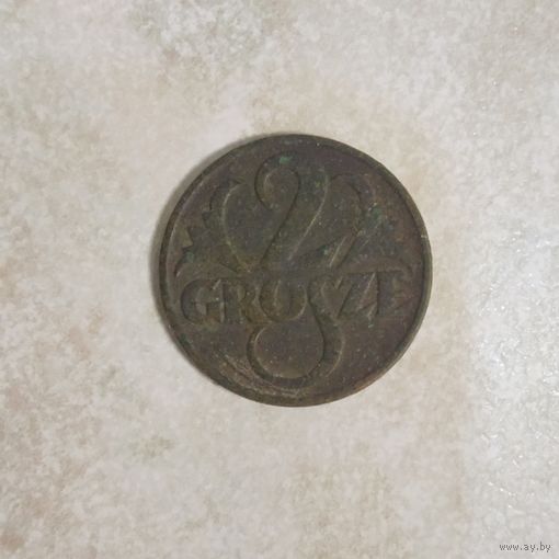 2 гроша 1928 Польша. Не чищена.
